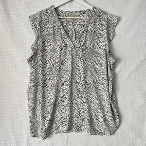 LOFT Black and White Polka Dot Blouse